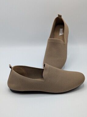 Girl MIA Shoes Women's 7.5 Slip-On Loafers in Taupe Knit Fabric Aby Flats